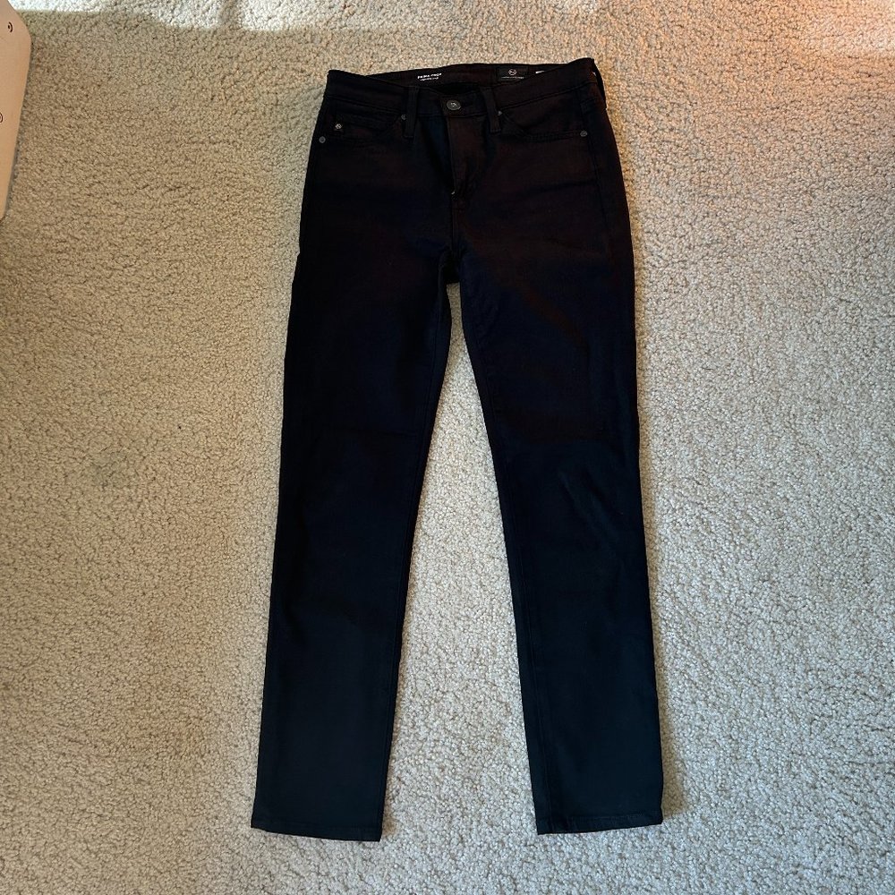 AG Adriano Goldschmied Black Prima Crop Cigarette Crop Jeans - Size 25R